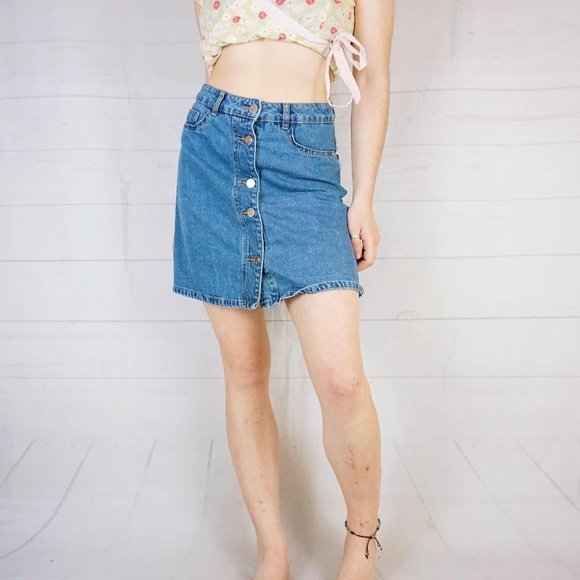 🍓NOISY MAY DENIM SKIRT BUTTON UP🍓 - Picture 3 of 4